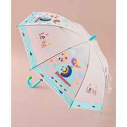 Babyhug Free Size Umbrella with Elephant Print - Blue