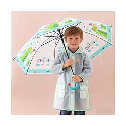 Babyhug Free Size Umbrella with Crocodile Print - Green