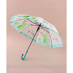 Babyhug Free Size Umbrella with Crocodile Print - Green