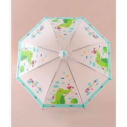 Babyhug Free Size Umbrella with Crocodile Print - Green