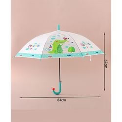 Babyhug Free Size Umbrella with Crocodile Print - Green