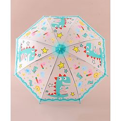 Babyhug Free Size Umbrella with Dinosaur Print - Blue