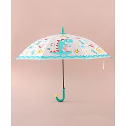 Babyhug Free Size Umbrella with Dinosaur Print - Blue