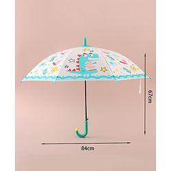 Babyhug Free Size Umbrella with Dinosaur Print - Blue