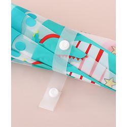 Babyhug Free Size Umbrella with Dinosaur Print - Blue