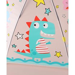 Babyhug Free Size Umbrella with Dinosaur Print - Blue