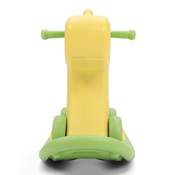 Babyhug 3 in 1 Pony Rocker Combo - Manual Push on Ride On - Yellow & Green| Toy for 1 to 3 Year Kids| Balancing Board| Easy Assemble Indoor & Outdoor Play| BIS Certified| Activity Gifting Option