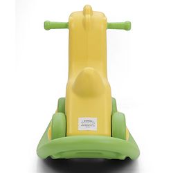 Babyhug 3 in 1 Pony Rocker Combo - Manual Push on Ride On - Yellow & Green| Toy for 1 to 3 Year Kids| Balancing Board| Easy Assemble Indoor & Outdoor Play| BIS Certified| Activity Gifting Option