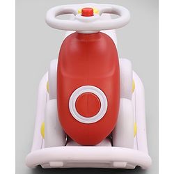 Babyhug 3 in 1 Car Rocker Combo - Push on Ride On - Red & Purple| Toy for 1-3 Years Kid| Balancing Board| Easy Assembly| Indoor & Outdoor Play| BIS Certified| Activity Gifting| Chu-chu Horn