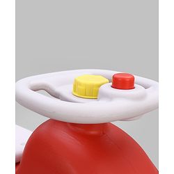 Babyhug 3 in 1 Car Rocker Combo - Push on Ride On - Red & Purple| Toy for 1-3 Years Kid| Balancing Board| Easy Assembly| Indoor & Outdoor Play| BIS Certified| Activity Gifting| Chu-chu Horn