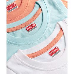 Babyhug Cotton Knit T-Shirts Sleeveless with Graphic Print Pack of 3 Multi Color 6-9 Months