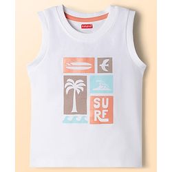 Babyhug Cotton Knit T-Shirts Sleeveless with Graphic Print Pack of 3 Multi Color 6-9 Months
