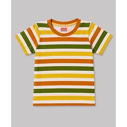 Babyhug 100% Cotton Knit T-Shirts with Graphics Multi Color 6-9 Months Pack of 3