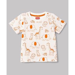 Babyhug 100% Cotton Knit T-Shirts with Graphics Multi Color 6-9 Months Pack of 3