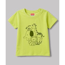 Babyhug 100% Cotton Knit T-Shirts with Graphics Multi Color 6-9 Months Pack of 3