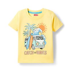 Babyhug Cotton Knit T-Shirt with Graphics Multi Color 6-9 Months