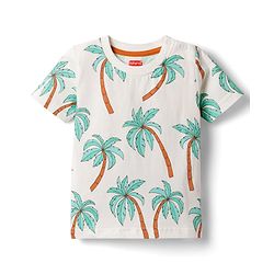 Babyhug Cotton Knit Half Sleeves Striped T-Shirts with Coconut Tree Print Pack of 3 - Multicolor