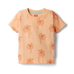 Babyhug Cotton Knit Half Sleeves Striped T-Shirts with Coconut Tree Print Pack of 3 - Multicolor