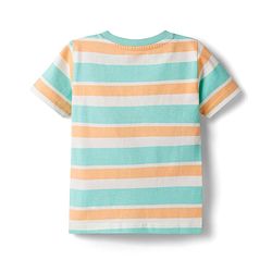 Babyhug Cotton Knit Half Sleeves Striped T-Shirts with Coconut Tree Print Pack of 3 - Multicolor