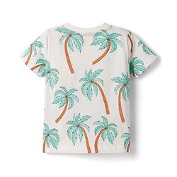 Babyhug Cotton Knit Half Sleeves Striped T-Shirts with Coconut Tree Print Pack of 3 - Multicolor