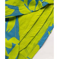 Babyhug Cotton Woven Sleeveless Fit & Flared Frock Floral Print with Applique   - Green