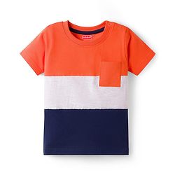 Babyhug Cotton Knit Half Sleeves T-Shirts with Stripes & Good Vibes Graphics Pack of 3 - Multicolor