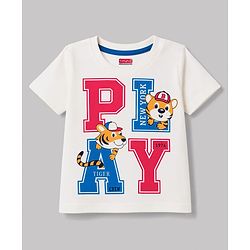 Babyhug Cotton Knit T-Shirt with Graphic Print Half Sleeves Multi Color 9-12 Months
