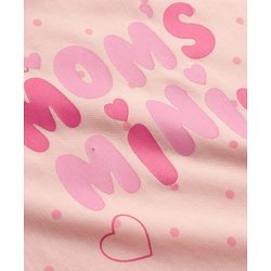 Babyhug Cotton Knit Half Sleeves Polka Dots & Hearts Printed Nighty - Peach