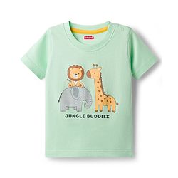 Babyhug Cotton Knit Half Sleeves T-Shirts With Animal Print Pack of 3 - Multicolor