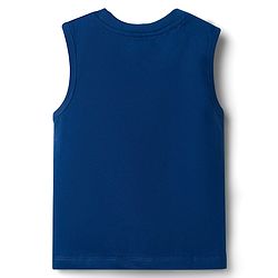 Babyhug Cotton Knit Sleeveless Tank T-Shirt With Basketball Print - Multicolor