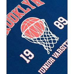 Babyhug Cotton Knit Sleeveless Tank T-Shirt With Basketball Print - Multicolor