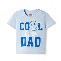 Babyhug Cotton Knit Half Sleeves T-Shirt With Cool Dad Print - Multicolor