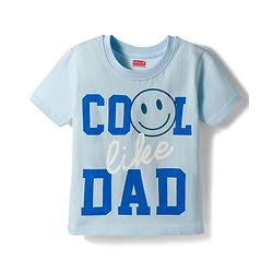 Babyhug Cotton Knit Half Sleeves T-Shirt With Cool Dad Print - Multicolor
