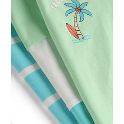 Babyhug 100% Cotton Knit T-Shirts Half Sleeves with Graphics Light/Sky Blue 6-9 Months Pack of 3
