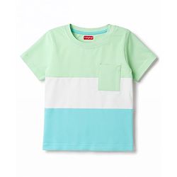 Babyhug 100% Cotton Knit T-Shirts Half Sleeves with Graphics Light/Sky Blue 6-9 Months Pack of 3