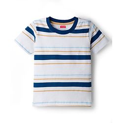 Babyhug Cotton Knit Half Sleeves Round Neck Graphic & Striped T-Shirts Pack of 3 Multi Color 6-9 Months
