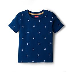 Babyhug Cotton Knit Half Sleeves Round Neck Graphic & Striped T-Shirts Pack of 3 Multi Color 6-9 Months