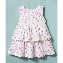Babyhug Cotton Woven Frocks with Bloomer/Shorts Floral Print White 0-0 Months