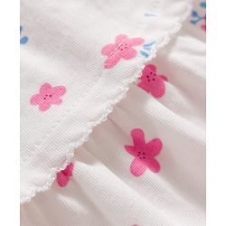 Babyhug Cotton Woven Frocks with Bloomer/Shorts Floral Print White 0-0 Months