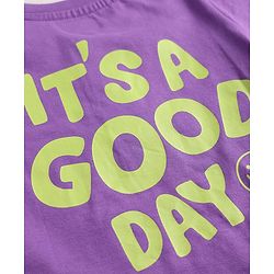 Babyhug 100% Cotton Knit Half Sleeves T-Shirt With Front & Back Text Print - Purple