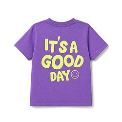 Babyhug 100% Cotton Knit Half Sleeves T-Shirt With Front & Back Text Print - Purple