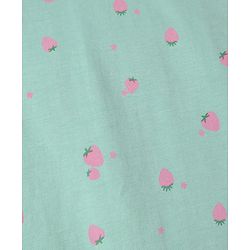 Babyhug Cotton Knit Half Sleeves Strawberry Printed Nighty - Light Blue