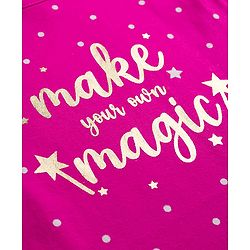 Babyhug Cotton Knit Half Sleeves Polka Dots & Foil Printed Nighty - Red