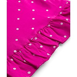 Babyhug Cotton Knit Half Sleeves Polka Dots & Foil Printed Nighty - Red