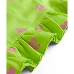 Babyhug Cotton Knit Half Sleeves Nighty With Cherry Print - Green