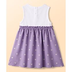 Babyhug Cotton Knit Frocks with Bloomer/Shorts Sleeveless with Flower Applique Lavender 0-0 Months