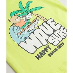 Babyhug Cotton Knit Half Sleeves T-Shirt With Surfing Print - Multicolor