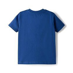 Babyhug Cotton Knit Half Sleeves T-Shirt with Text & Vehicle Graphics - Navy Blue