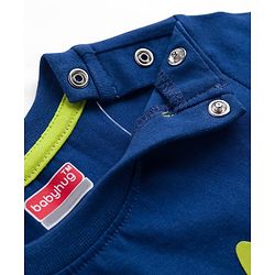 Babyhug Cotton Knit Half Sleeves T-Shirt with Text & Vehicle Graphics - Navy Blue