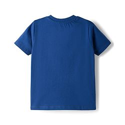 Babyhug Cotton Knit Half Sleeves T-Shirt with Text & Vehicle Graphics - Navy Blue